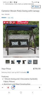 Cameron Woven Patio Swing With Canopy