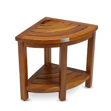 Teak Corner Bench With Basket Small