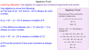 Algebraic Proof Mr Mathematics Com