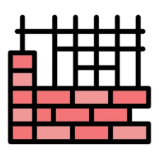 Trowel Brick Wall Icon Outline Style