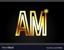 Gold Alphabet Letter Am A M Logo