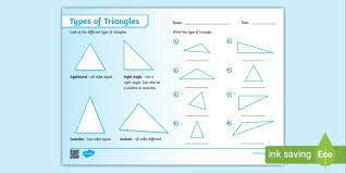 Ks2 Types Of Triangle Worksheet