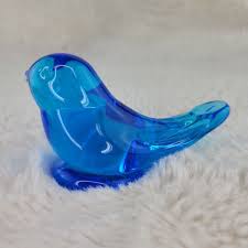 Glass Vtg Figurine Blue Bird