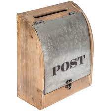 Vintage Post Wood Mail Box Mailbox
