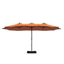 Patio Umbrella With Base And Solar Led