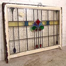 Vintage Stained Glass Window Panel