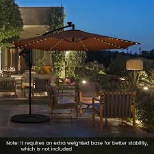 Hanging Patio Umbrella With Led Lights