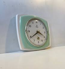Pastel Green Porcelain Wall Clock From