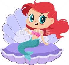 Cute Little Mermaid Girl Cartoon