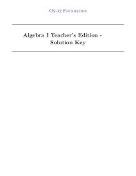 Algebra I Teacher S Edition Solution Key