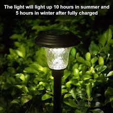 Beau Jardin 8 Pack Solar Pathway Lights Supper Bright Up To 12 Hrs Outdoor Garden Stake Glass Stainless Steel Ip65 Waterproof Auto On Off Powered