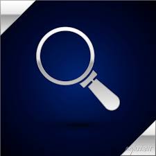 Silver Magnifying Glass Icon Isolated