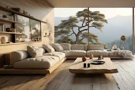 Luxury Living Room With A Brown Leather
