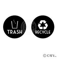 Recycle And Trash Garbage Can Label