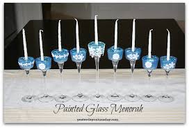 Painted Glass Menorah Yesterday On