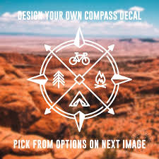 Custom Compass Icon Vinyl Decal Water