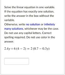 Solved Solve The Linear Equation In