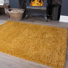 Mustard Yellow Shaggy Fireplace Rug M