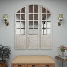 Arched Framed White Wall Mirror