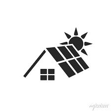 House Solar Energy Icon Roof With