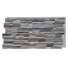 Tritan Bp Earth Valley Faux Stone 48 3 4 In X 24 3 4 In Gray Fox Class A Fire Rated Urethane Interlocking Panel
