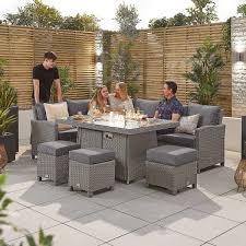 Corner Dining Set With Fire Pit