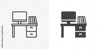 Office Workspace Desk Icon Computer