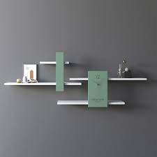Modern Wall Mounted Shelves Floating Shelving In White Green Wooden Wall Shelf