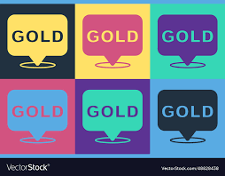 Pop Art Gold Bars Icon Isolated On