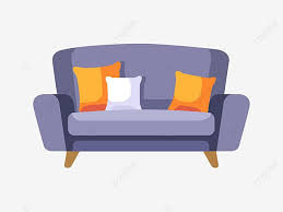 Cartoon Sofa Vector Png Images Flat