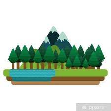 Wall Mural Forest And Mountain Icon