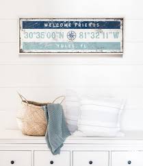 Nautical Coordinates Sign Vintage Art