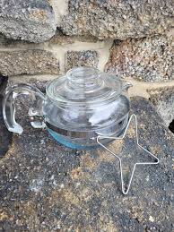 Pyrex Teapot Flameware Blue Tint Glass