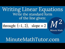 Write The Standard Form Of The Equation