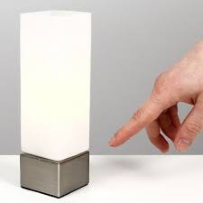 Glass Led Touch Table Lamp Light Square