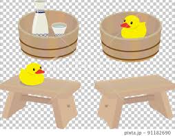 Hinoki Bath Chair Bath Tub Set With