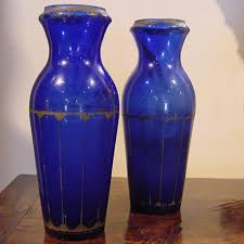 Blue Glass Vases Decorative Mirrors