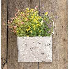 Shabby Chic Ornate Metal Wall Pocket In