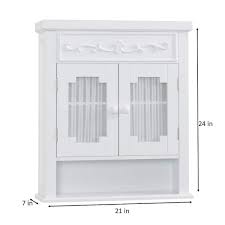 Elegant Home Fashions 7015 Lisbon White Wall Cabinet