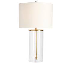 Aria Glass Cylinder Tube Brass Table Lamp