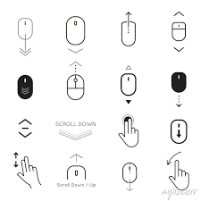Scroll Down And On Up Icon Set