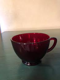 Ruby Red Glass Tea Cups Canada
