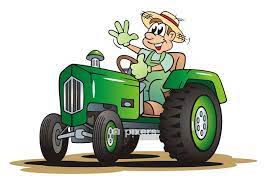 Wall Decal Farmer With Green Tractor