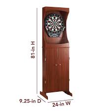 Hathaway Outlaw Free Standing Dartboard Cabinet Set Cherry Finish