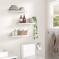 Set Of 3 Floating Shelves Wall Shelves For Bathroom Living Room Bedroom Kitchen Decor With Invisible Brackets