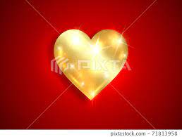 Shiny Gold Heart Logo 3d Icon