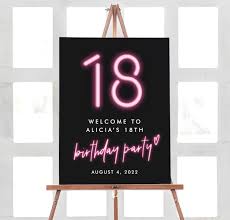 18th Birthday Decorations Sign Neon