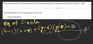 Equation Of The Circle With Endpoints