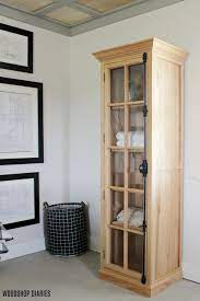 Diy Linen Cabinet With Glass Door