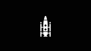 White Icon Of Rocket Appears On A Black